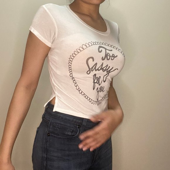 Brandy Melville Too Sassy Cropped Tee - Picture 4 of 4